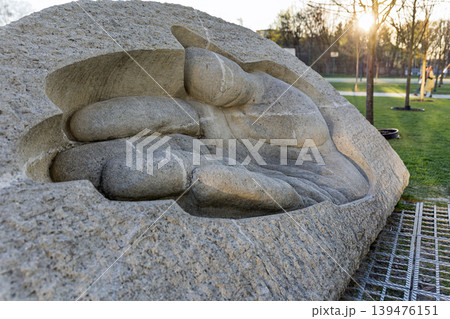 Stone Sculpture on Hagia Sophia Square at UCU Campus in Lviv Stone Sculpture on Hagia Sophia Square at UCU Campus in Lviv 139476151