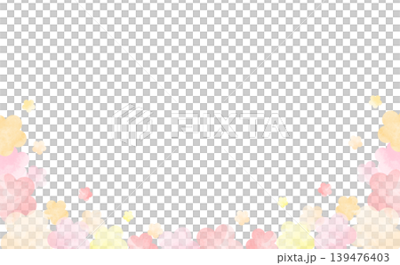 Cute watercolor-style floral frame in spring colors Cute watercolor-style floral frame in spring colors 139476403