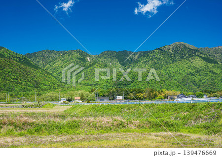 湖西地方比良の田園風景 滋賀県大津市 湖西地方比良の田園風景 滋賀県大津市 139476669
