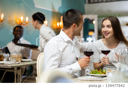 Couple at dinner at the restaurant Couple at dinner at the restaurant 139477842