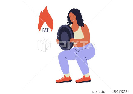 Illustration of Fat Burning Workout and Weight Lifting Illustration of Fat Burning Workout and Weight Lifting 139478225