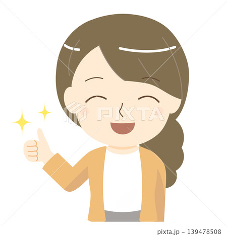 グッドなポーズの女性（お母さん）のイラスト 139478508