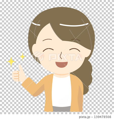 グッドなポーズの女性（お母さん）のイラスト 139478508