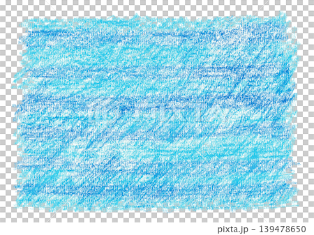 透明背景（png）に手書きの青と水色の横縞のクレヨン画 139478650
