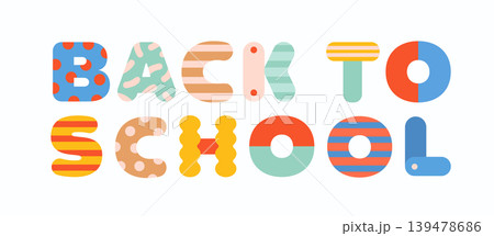 Back to school typography art colorful kids vector design 139478686