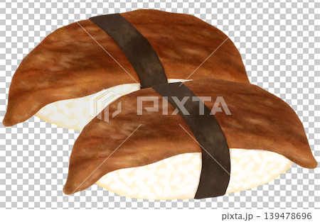 兩種鰻魚和康吉鰻壽司的插圖 139478696