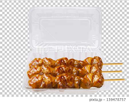 Opened Yakitori (with sauce) pack 139478757