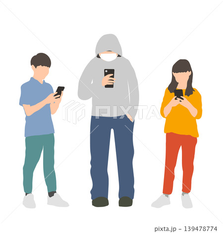 若者と不審者によるSNSトラブルのイメージイラスト 若者と不審者によるSNSトラブルのイメージイラスト 139478774