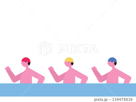 プールでウォーキングをする男性たちのベクターイラスト素材 プールでウォーキングをする男性たちのベクターイラスト素材 139478816