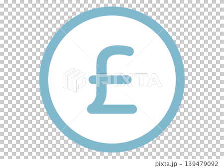 ポンド　お金　通貨　イギリス　アイコン　カラー　ベクターイラスト 139479092