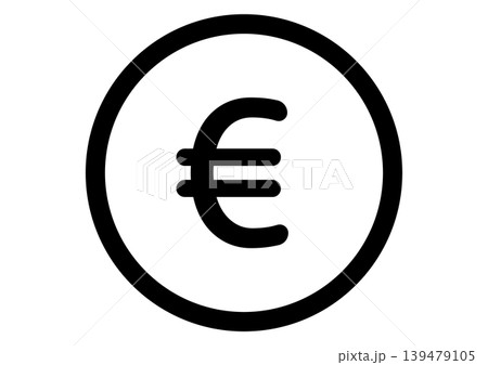 ユーロ お金 通貨 EU アイコン 白黒 ベクターイラスト ユーロ お金 通貨 EU アイコン 白黒 ベクターイラスト 139479105