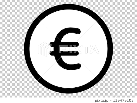ユーロ お金 通貨 EU アイコン 白黒 ベクターイラスト ユーロ お金 通貨 EU アイコン 白黒 ベクターイラスト 139479105
