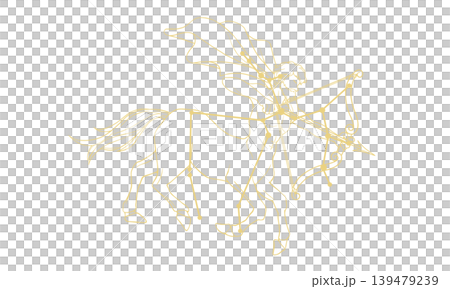 いて座の線画イラスト（ケンタウルスの絵と星座線、ゴールド色の線のみで塗りなし） 139479239