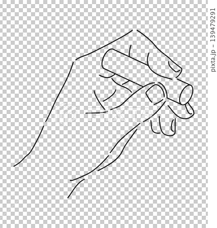 ハンコを持つ手の線画イラスト ハンコを持つ手の線画イラスト 139479291