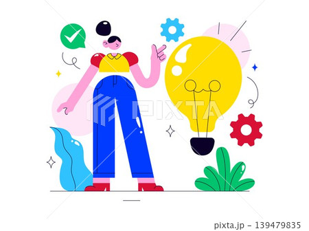 Innovation Vector Illustration Featuring Creative Idea Development, Teamwork, Problem Solving, And Modern Business Technology Design Innovation Vector Illustration Featuring Creative Idea Development, Teamwork, Problem Solving, And Modern Business Technology Design 139479835