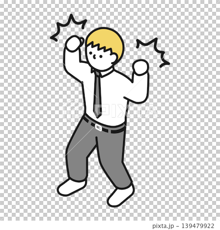 Isometric illustration: A man in a suit (shirt) striking a muscle pose. Isometric illustration: A man in a suit (shirt) striking a muscle pose. 139479922
