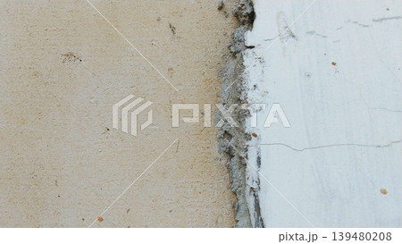 Cracked Plaster Wall Texture with Concrete Surface Background Cracked Plaster Wall Texture with Concrete Surface Background 139480208