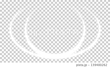 Abstract light effect of overlapping white, glowing oval rings against a black background. 139480262