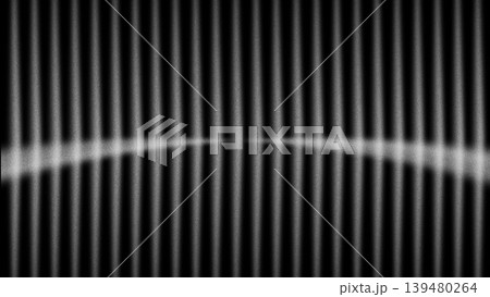 黒背景に白い縦光バーと横方向の弧を描く抽象的な音声ビジュアル 139480264