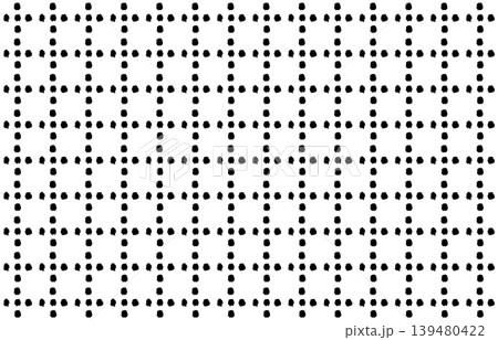 手描きドットの格子柄背景〈モノクロ〉文房具・ノート・チラシ用素材 139480422