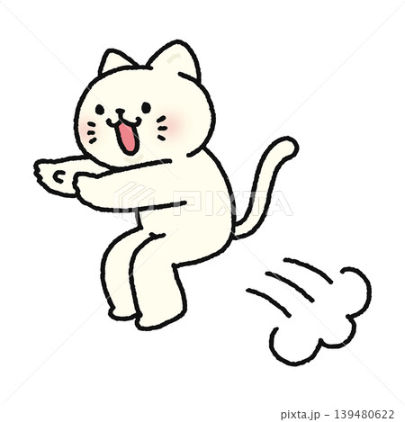 ちょっとだけジャンプするかわいいネコ ちょっとだけジャンプするかわいいネコ 139480622