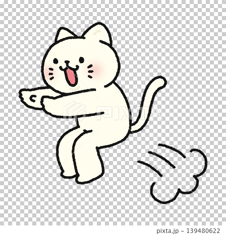 A cute cat that jumps just a little 139480622