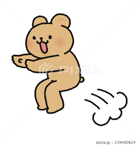 ちょっとだけジャンプするかわいいクマ 139480624