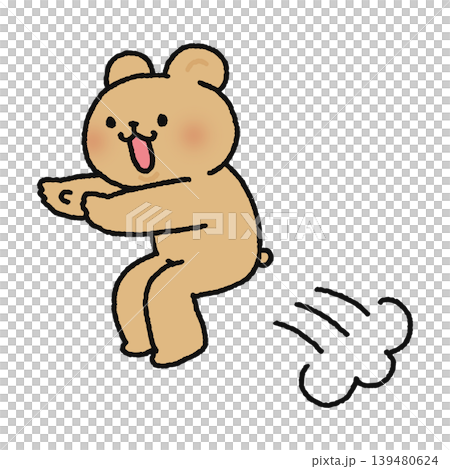 ちょっとだけジャンプするかわいいクマ 139480624