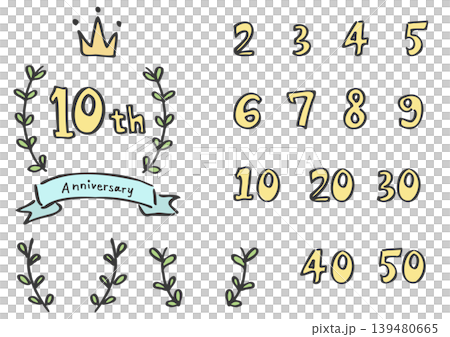 Hand-painted frame set - Anniversary, Celebration, Crown, Commemoration Hand-painted frame set - Anniversary, Celebration, Crown, Commemoration 139480665