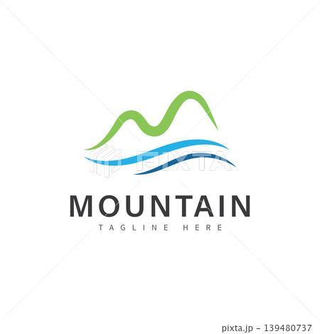 mountain with m design logo template 139480737