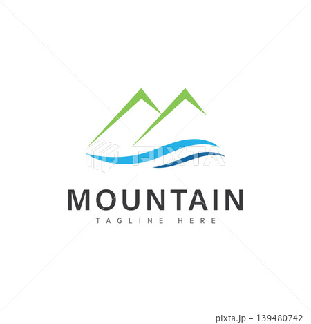 mountain with m design logo template mountain with m design logo template 139480742