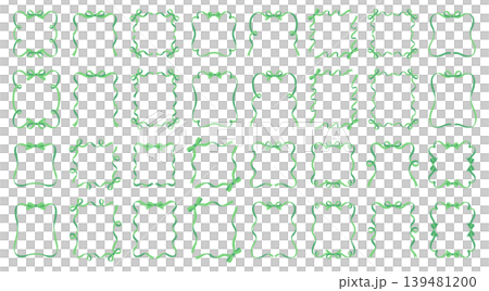 一組可愛的絲帶邊框向量插圖。絲帶，裝飾品 139481200