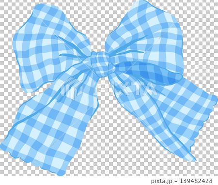 Cute Vintage Blue Gingham Bow Hair Cute Vintage Blue Gingham Bow Hair 139482428