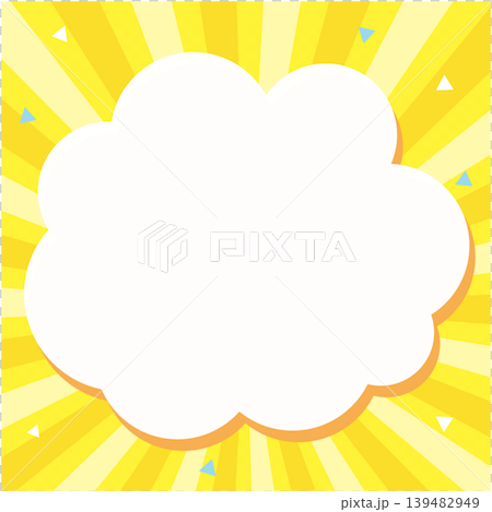 蓬鬆的邊框和旭日背景 - 黃色 蓬鬆的邊框和旭日背景 - 黃色 139482949
