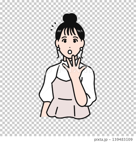 A simple vector illustration of a young woman with a striking updo. A simple vector illustration of a young woman with a striking updo. 139483109