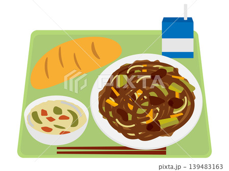 学校給食の焼きそばのイメージイラスト 139483163