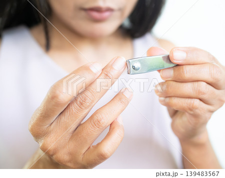 Health concept, Trim Nail Cut Fingernail Clipper with Scissour, Body Person Hygiene Thum Maicure Cosmetic Beauty. Health concept, Trim Nail Cut Fingernail Clipper with Scissour, Body Person Hygiene Thum Maicure Cosmetic Beauty. 139483567
