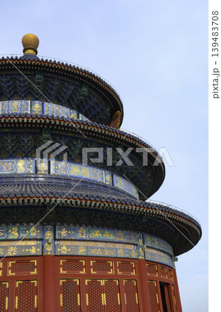 Fragment of the exterior decoration of the ancient Temple of Heaven in Beijing, China 139483708