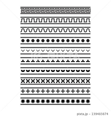 Greek Motif Pattern Border Set Geometric Decorative Greek Key Line Borders Collection Greek Motif Pattern Border Set Geometric Decorative Greek Key Line Borders Collection 139483874