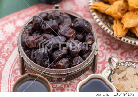 Dates fruit for dessert. Food and drink. 139484175