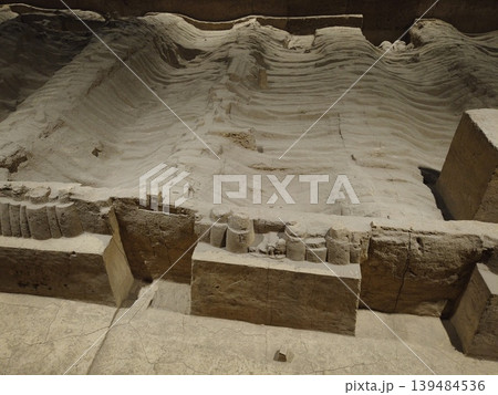 Xi'an, China - Jan 2,2025 : The Terracotta warriors in pit two archaeological site in Xi'an, China on Jan 2,2025. Xi'an, China - Jan 2,2025 : The Terracotta warriors in pit two archaeological site in Xi'an, China on Jan 2,2025. 139484536