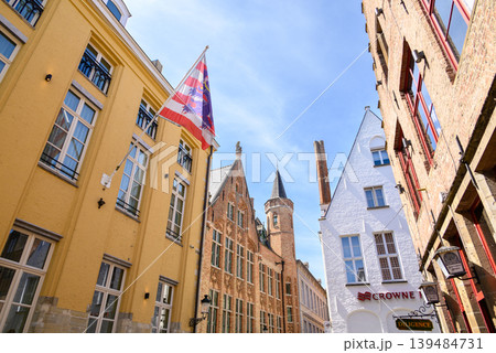 Historical Old Town and UNESCO World Culture Heritage site of Bruges in West Flanders, Belgium 139484731