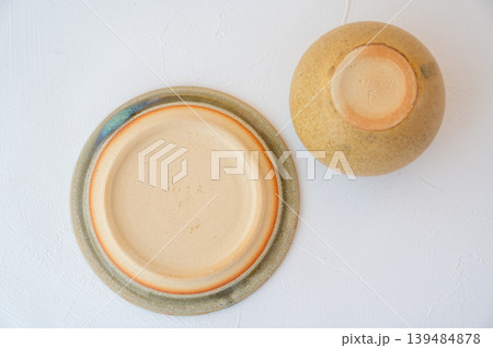 裏 陶芸 器 皿と湯呑み 陶芸体験 裏 陶芸 器 皿と湯呑み 陶芸体験 139484878