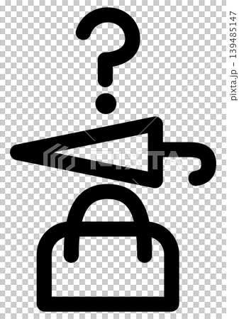 Icon material of a pictogram for guidance, representing a lost and found office. 139485147