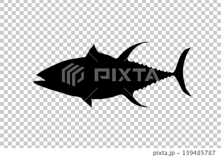 キハダマグロのシルエットイラスト 大型回遊魚素材 キハダマグロのシルエットイラスト 大型回遊魚素材 139485787