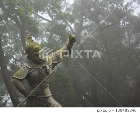 Stone warrior statue on Lantau island in Hong Kong, China Stone warrior statue on Lantau island in Hong Kong, China 139485846