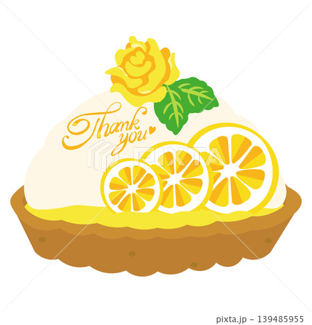 Thank youの文字入りレモンタルトのイラスト 139485955