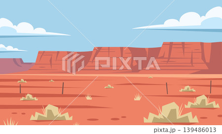 Open Valley Desert Flat Design Illustration Background Open Valley Desert Flat Design Illustration Background 139486013