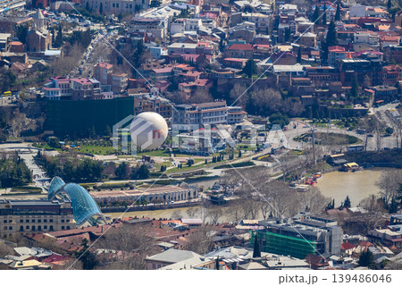 Aerial cityscape view of Tbilisi, the capital of Georgia Aerial cityscape view of Tbilisi, the capital of Georgia 139486046