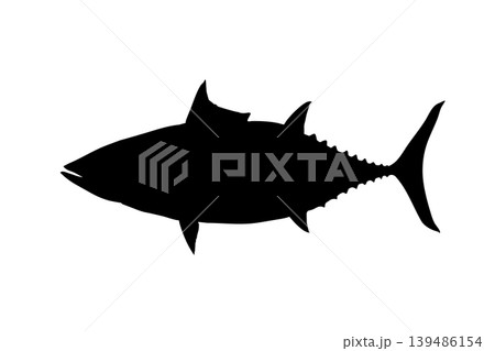 カツオのシルエットイラスト 青魚素材 カツオのシルエットイラスト 青魚素材 139486154
